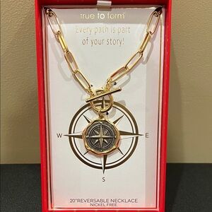 True to Form | Reversible Compass Statement Necklace w: Toggle Clasp